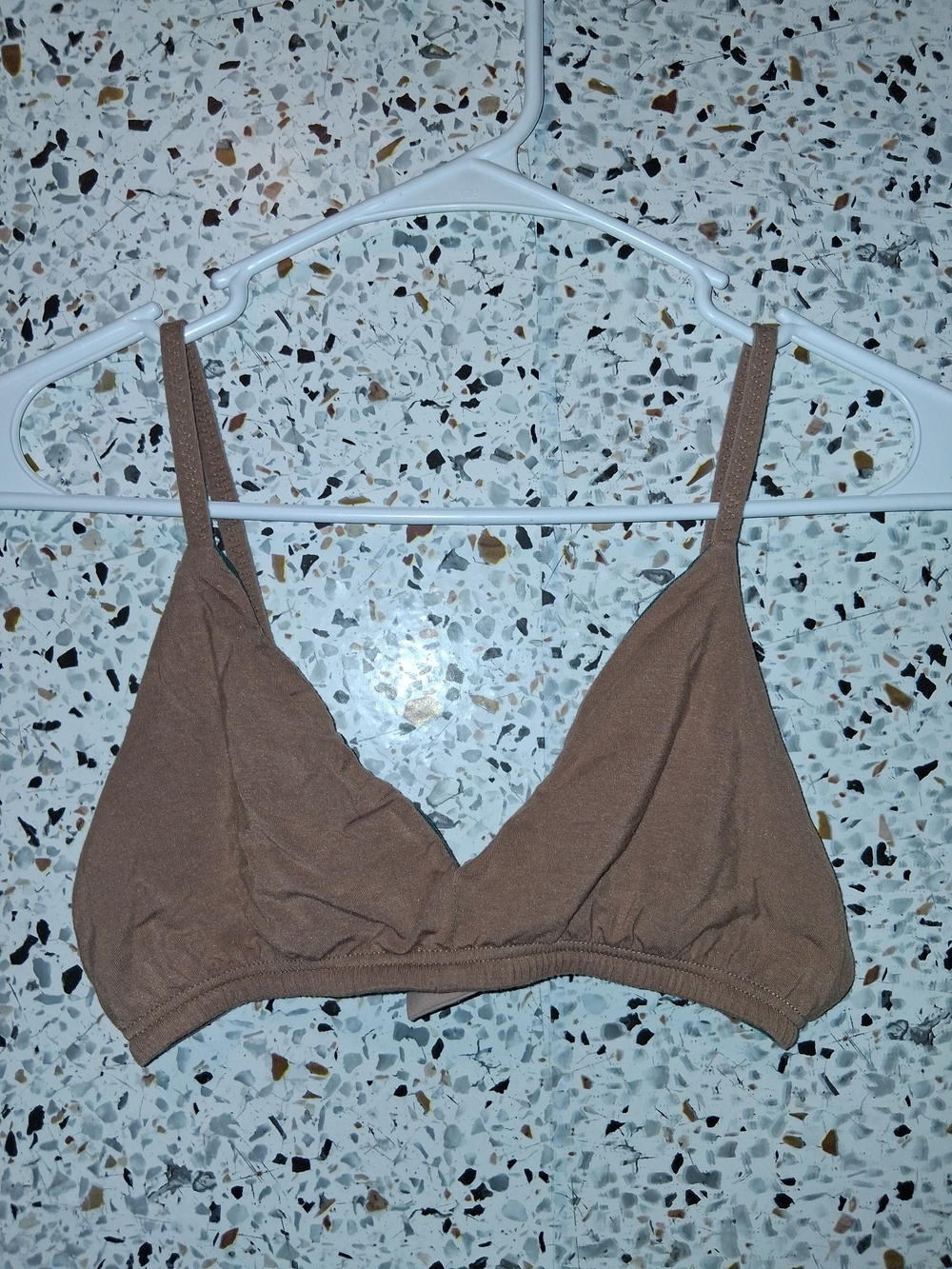 Huha Mineral Triangle Bra Size Medium Beige Green No Padding Wireless